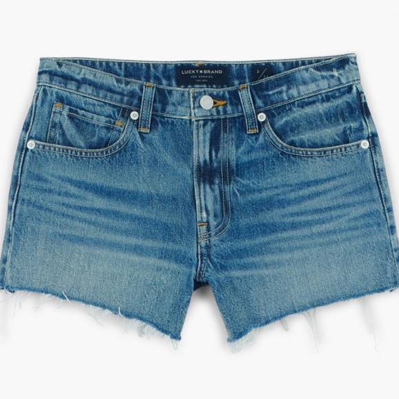 Lucky Brand Mid Rise Cut Off Jean Shorts NEW - Picture 6 of 7
